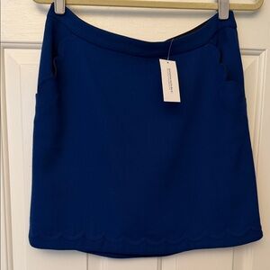 Banana Republic Royal Blue Scalloped Mini Skirt. NWT. Fulled lined w pockets
